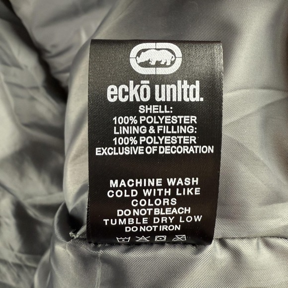 Ecko Unltd Vest Mens 2XL Gray Camo Hooded Puffer Quilted Zip Sleeveless Jacket - Picture 6 of 10